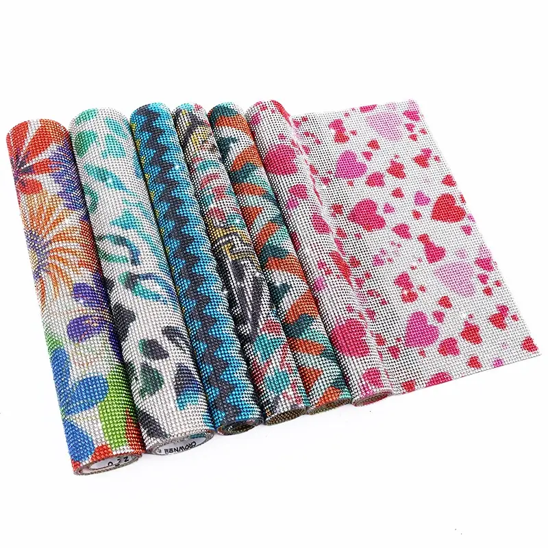 Patterned Glass Rhinestone Sticker Sheet with Self-Adhesive Backing for Shoes Bags and DIY Decoration gallery image 3