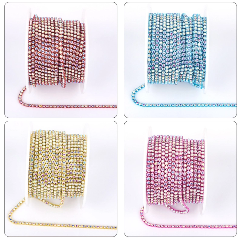 AB Color Rhinestone Chain Trim for Garments, Bags & Accessories main image AB Color Rhinestone Chain Trim for Garments, Bags & Accessories main image