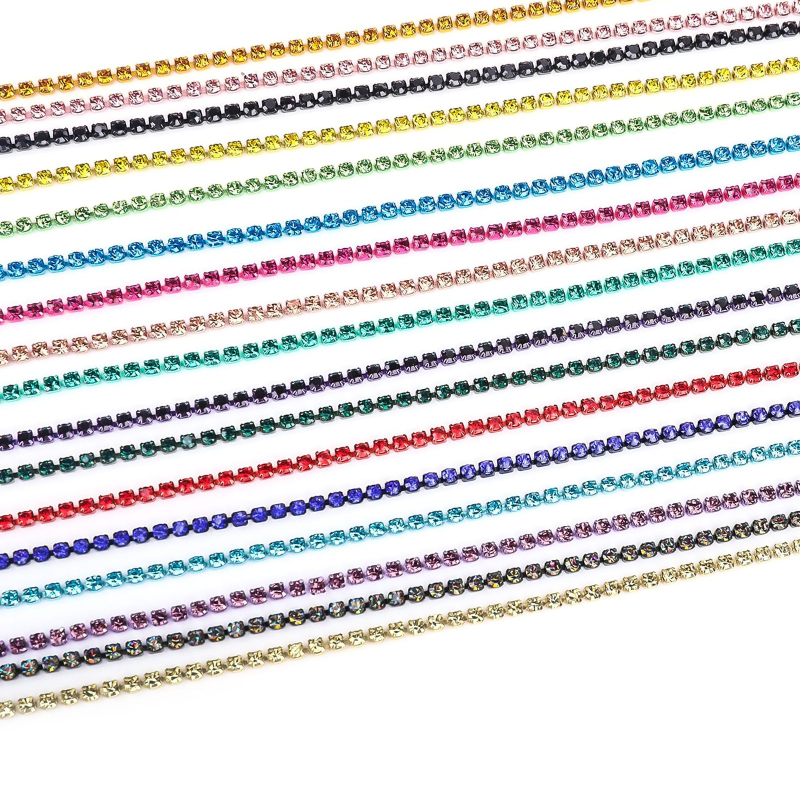 Colorful E-coating Rhinestone Chain Roll for Shoes, Bags & Apparel gallery image 2