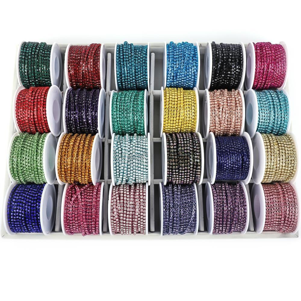 Colorful E-coating Rhinestone Chain Roll for Shoes, Bags & Apparel gallery image 4